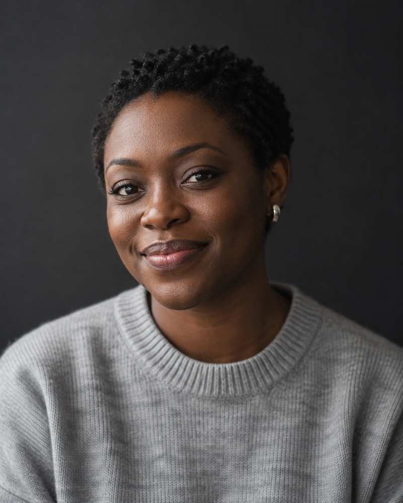 Portrait of Amara Okafor, brand and motion lead at Tensile